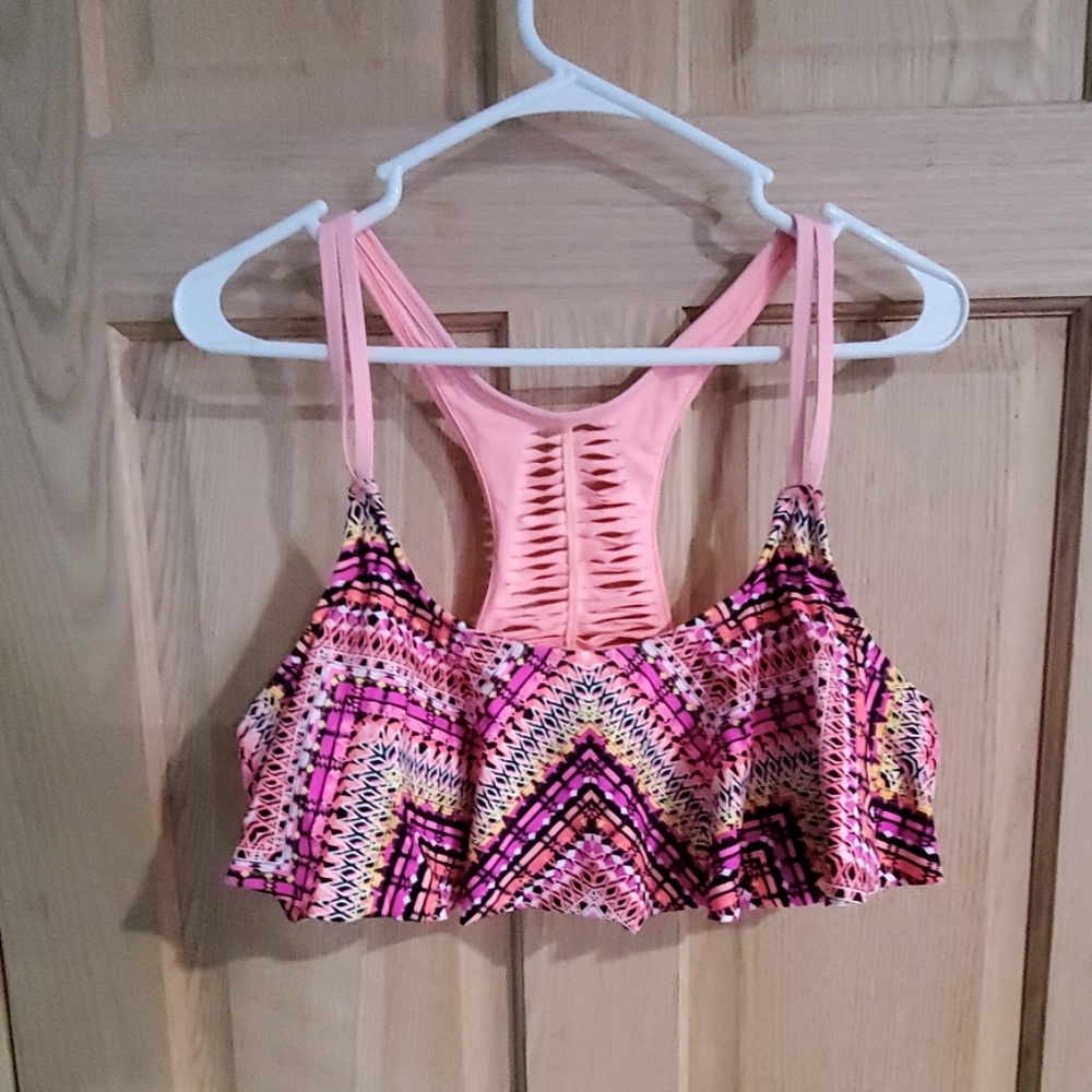 Pink halter top swimsuit
